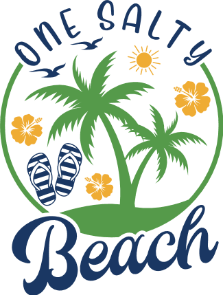 One Salty Beach, palm trees free svg file for members, summer vacations svg design for tshirt