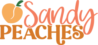 Sandy Peaches free svg file for members, funny beach day tshirt design