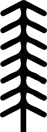 Simple spruce tree line art free svg file for members, nature, decorative element