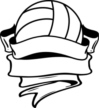 Volleyball ball and banner free svg file for members, volleyball decor