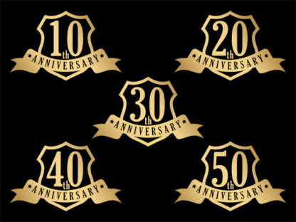 10th, 20th, 30th, 40th, 50th anniversary free svg file for members, Badge with ribbon