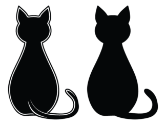 Cat silhouette free svg file for members, clipart image, pet lover, decor, sticker