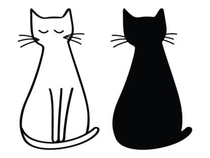Cat silhouette, sticker free svg file for members, clipart image, vinyl decal