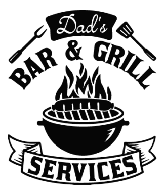 Dad's bar and grill services free svg file for members, BBQ apron design, gift for dad