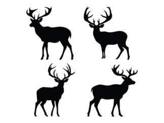 Deer silhouette free svg file for members, hunting decorative element svg bundle