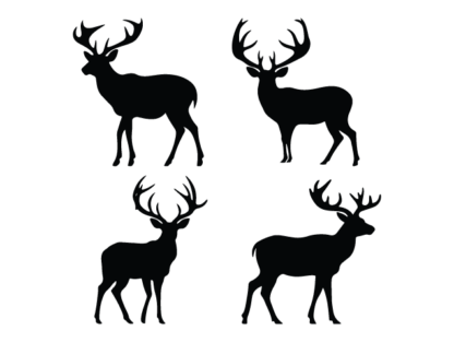 Deer silhouette free svg file for members, hunting decorative element svg bundle