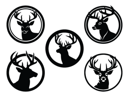 Deer head round logo, svg bundle free svg file for members, hunting vector image, decorative element