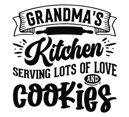 Grandma's kitchen serving lots of love and cookies free svg file for members, kitchen decor