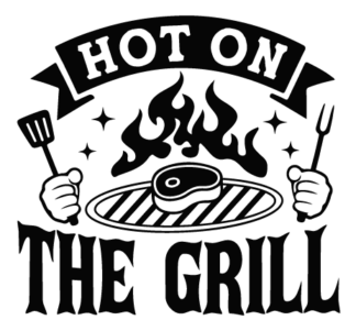 Hot on the grill free svg file for members, Funny BBQ apron design