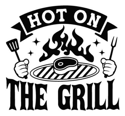 Hot on the grill free svg file for members, Funny BBQ apron design