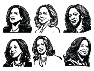 Kamala Harris face, svg bundle free svg file for members, political vector image, sticker