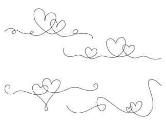 Swirly hearts and lines free svg file for members, wedding decorative element, svg bundle