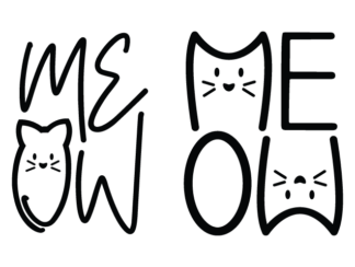Meow sign free svg file for members, cat lover tshirt design