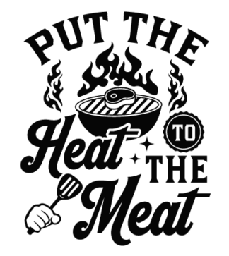 Put the heat to the meat free svg file for members, BBQ svg design for apron
