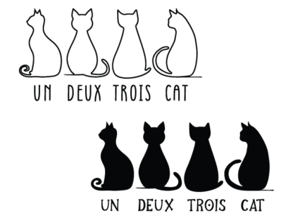 Un deux trois cat free svg file for members, t shirt design for cats lover