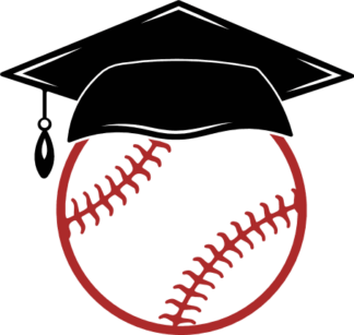 Baseball ball with graduation hat free svg file for members, clipart image, decorative element, sticker