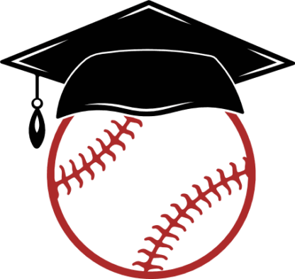 Baseball ball with graduation hat free svg file for members, clipart image, decorative element, sticker