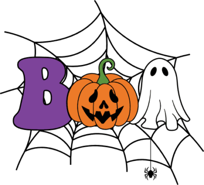 Boo sign, spider web free svg file for members, Halloween t-shirt design