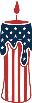 US Flag burning candle free svg file for members, memorial day clipart image, patriotic decoration