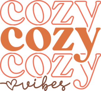 Cozy vibes, echo stacked text free svg file for members, fall sweatshirt design