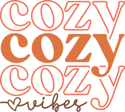 Cozy vibes, echo stacked text free svg file for members, fall sweatshirt design