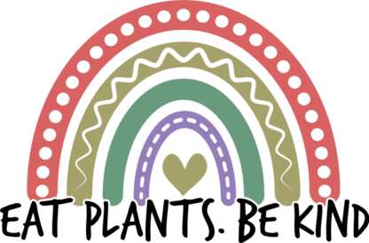 Eat plants, be kind, rainbow free svg file for members, vegan t-shirt design