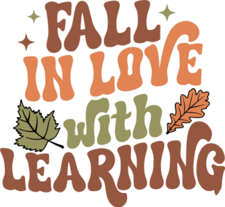 Fall in love with learning free svg file for members, autumn sweatshirt design