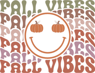 Fall vibes, echo stacked text, pumpkin emoji free svg file for members, svg for t-shirt