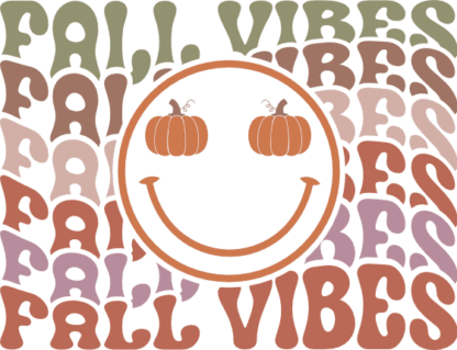 Fall vibes, echo stacked text, pumpkin emoji free svg file for members, svg for t-shirt