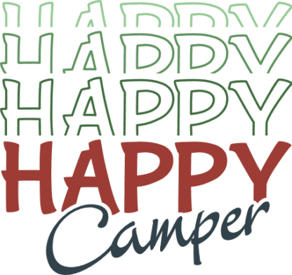 Happy camper, echo stacked text free svg file for members, camping sweatshirt design