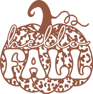 Hello fall, leopard skin pumpkin free svg file for members, autumn decor, vector image
