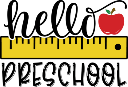 Hello preschool free svg file for members, back to school svg design for sweatshirt
