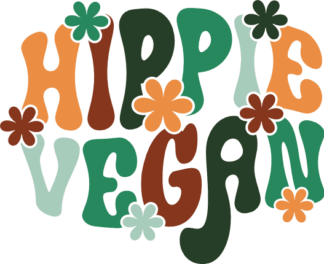 Hippie vegan free svg file for members, funny vegetarian sweatshirt design