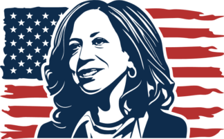 Distressed USA Flag and Kamala Harris free svg file for members, vinyl decal