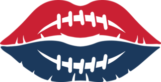 American football print lips free svg file for members, decor, clipart image, sticker