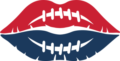 American football print lips free svg file for members, decor, clipart image, sticker