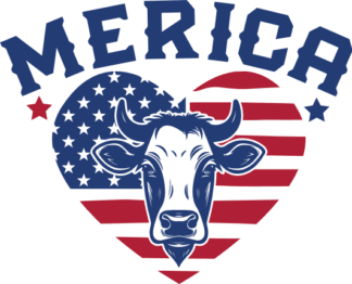 Merica sign, Cow head and USA flag heart free svg file for members, patriotic farmhouse decor