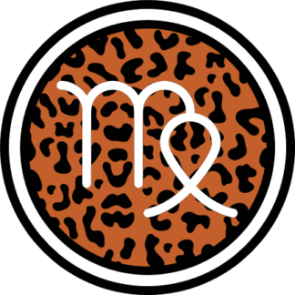 Virgo sign in a leopard print circle free svg file for members, zodiac svg design for t-shirt
