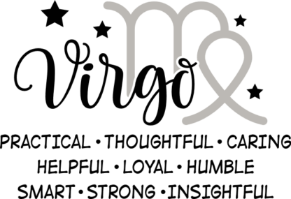 Virgo, practical, thoughtful, caring, helpful, loyal, humble free svg file for members, birthday gift