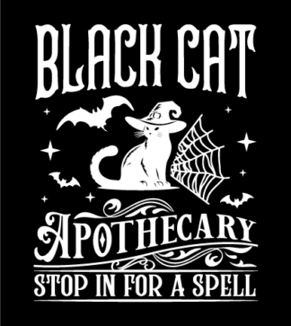 Black cat apothecary, stop in for a while free svg file for members, Halloween decoration