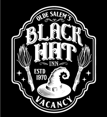 Old Salem’s black hat inn vacancy free svg file for members, Halloween decor
