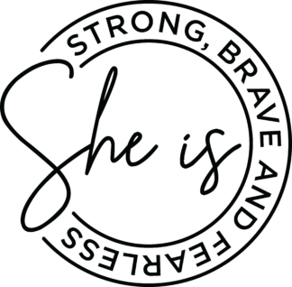 She is strong, brave and fearless, circle design free svg file for members, breast cancer awareness
