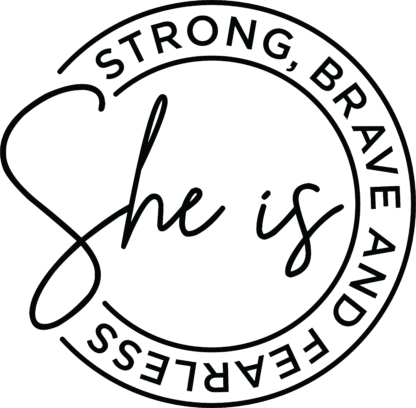 She is strong, brave and fearless, circle design free svg file for members, breast cancer awareness