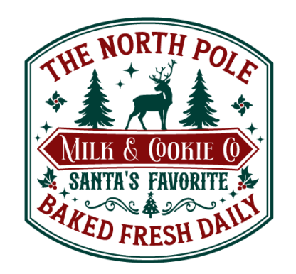 The North pole milk and cookie co Santa’s favorite free svg file for members, Christmas kitchen wall decor