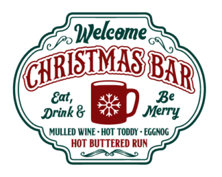 Welcome Christmas bar free svg file for members, Christmas restaurant decor