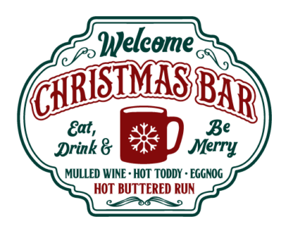 Welcome Christmas bar free svg file for members, Christmas restaurant decor