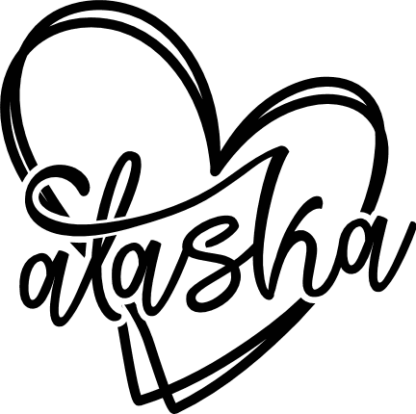 Alaska, double doodle heart free svg file for members, tshirt design