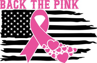 Back the pink, pink ribbon and USA flag free svg file for members, breast cancer awareness tshirt design
