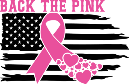 Back the pink, pink ribbon and USA flag free svg file for members, breast cancer awareness tshirt design