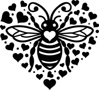 Honey Bee heart clipart image free svg file for members, decorative element, sticker